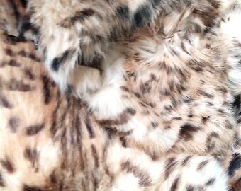 CHUTES DE PEAU De Lapin Imprime Leopard