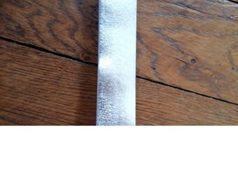 BIAIS SIMILI CUIR Argent 3 Cm