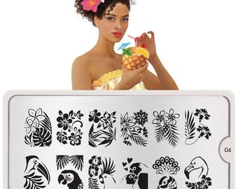 MoYou-London Nail Stamping PlateTropical Collections Manicure Pedicure Nail Art Tool