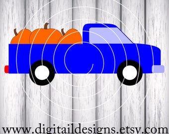 Pumpkin Truck Svg, Png, Dxf, Eps Fcm Cut file for Silhouette, Cricut and Brother Truck with Pumpkins