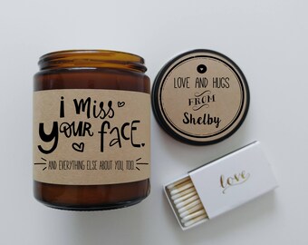 Long Distance Relationship Gift Missing You I Miss Your Face Candle Gift LDR Gift for Boyfriend Gift for Girlfriend Holiday Gift Miss You