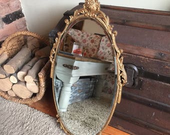 Beautiful Gold Ornate Oval Mirror - Old Mirror in Exellent condition!