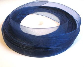 5 m organza Ribbon Midnight Blue 10mm