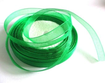 10 m 10mm Green organza Ribbon