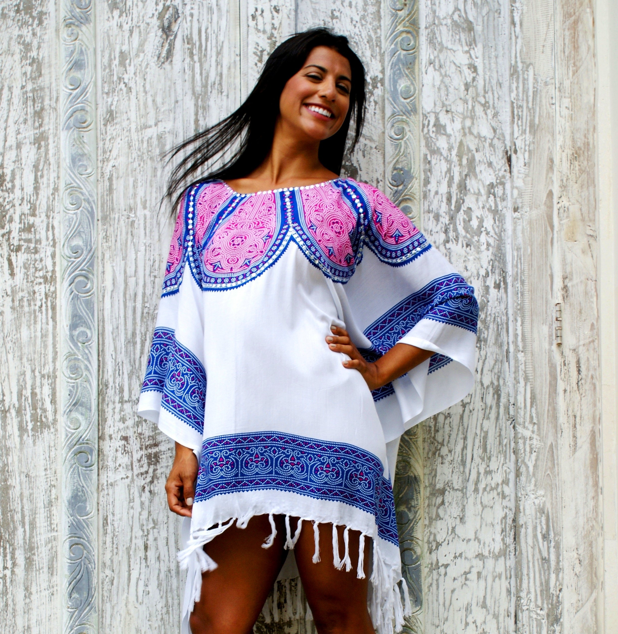 SALE Summer poncho/Tassels poncho/Beach cover up/Resort