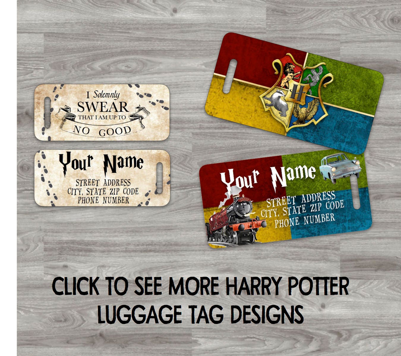 harry potter luggage tags hogwarts marauders map