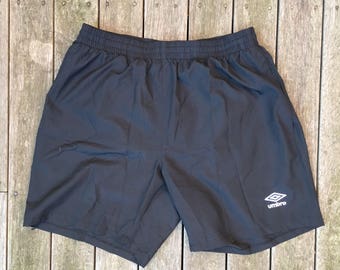 black umbro football shorts