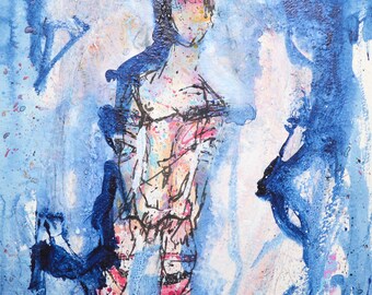 Nude male painting | Etsy