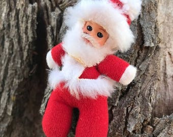 Vintage Natalino Santa Claus Figure, Fabric, Italy, Christmas Ornament, Holiday Décor
