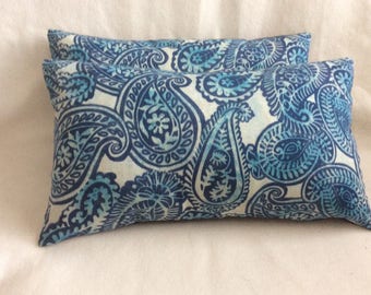 Paisley Indoor/ Outdoor Designer Pillow Cover Set - Tommy Bahama "Lake Paisley Enclave" Fabric - 2pc Set - 12x20 Lumbar Covers