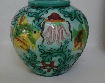 Cerart Monaco Vase 1950 aquatic pattern