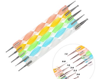 Nail Art Set Nail Art Tool Dotting Painting Plastic Iron Pens Multicolored Five Double Sided Pieces