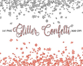 80% OFF SALE , Glitter confetti , Digital clipart , Confetti Clipart , Clip art , Glitter Clipart , Glitter PNG , Confetti borders
