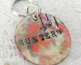 Rainbow colored pet tag - colorful pet id - pet supplies - new puppy gift - unique dog tag - cat id tag - metal pet tag - pet id tag