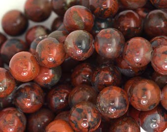 8mm poppy jasper round beads 16" strand 35797