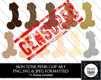Penis Clip Art Set - 14 Piece - 7 inches - Instant Download - Printable - PNG, SVG & JPEG #105