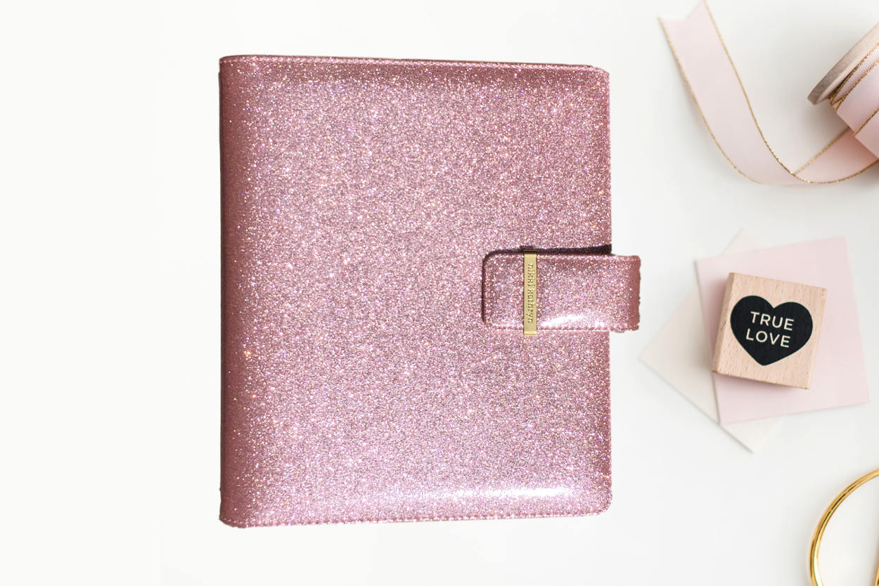 A5 Rose Gold Pink Glitter Planner Binder Sparkle A5 planner