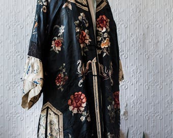 Silk Embroidered Turn of the Century Embroidered Kimono