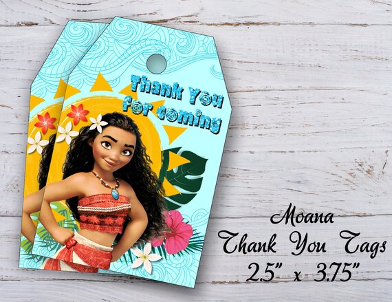 Moana Tags Moana Thanks Tags Moana Printable Thank You Tags Moana Party ...