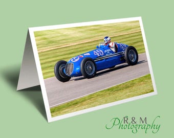Maserati car Greeting Card - racing car card - personalised card- maserati 8CTF - blank photo car card - card for man - any occasion card