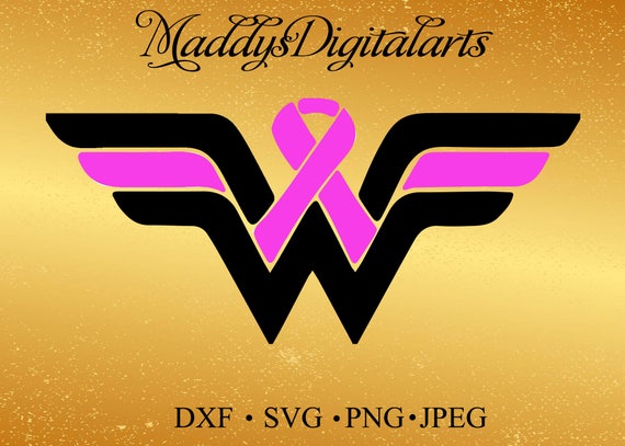 Wonder Woman Breast Cancer Awareness svgdxf cancer Ribbon