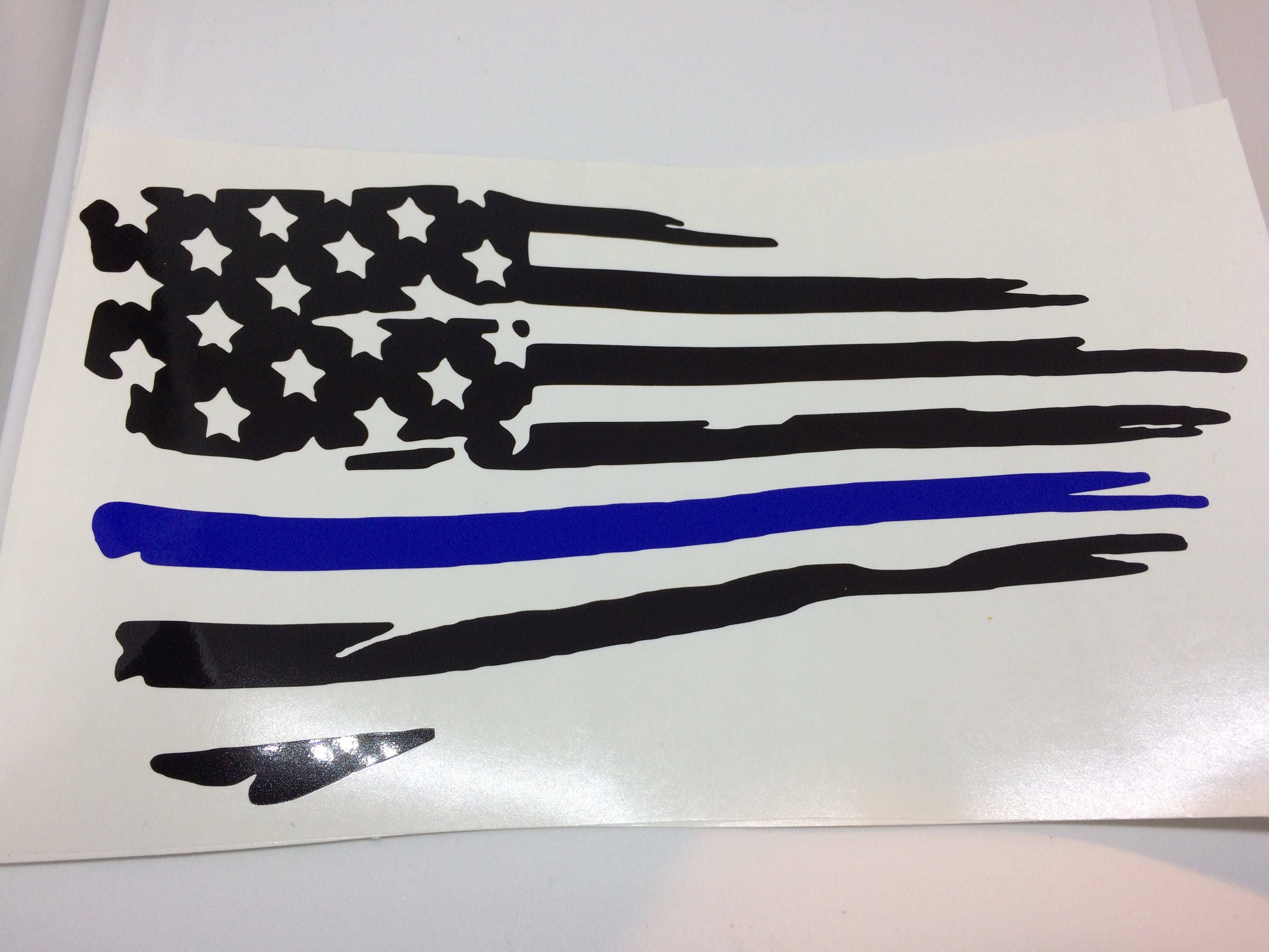 Download Tattered flag decal thin blue line decal flag decal