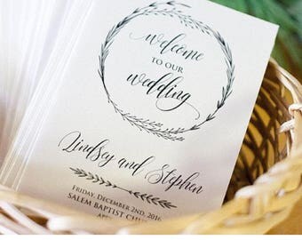Wedding Program Template, INSTANT DOWNLOAD, Editable Template, Printable Ceremony, Order of Service, Kraft Program, DIY, Digital #022-103WP