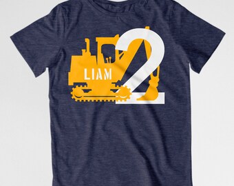Digger birthday shirt toddler construction birthday shirt Toddler birthday digger theme excavator shirt