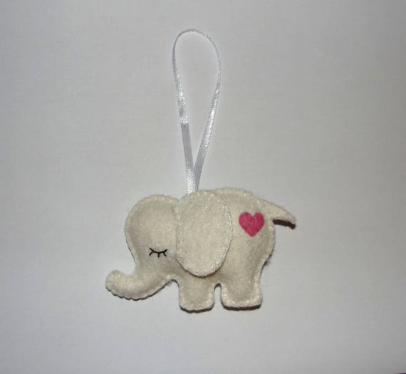 Lovely Wool Felt Elephant Ornament White Elephant Nursery