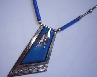 Orig Galalith Collier - chrome by Jakob kid - Idar Oberstein - Germany - best condition - all original -.