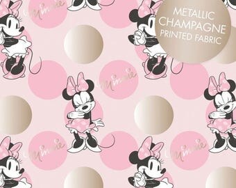 Sale Pink Metallic Minnie Mouse Jumbo Dot from the Minnie Mouse Metallic Collection by Camelot Fabrics