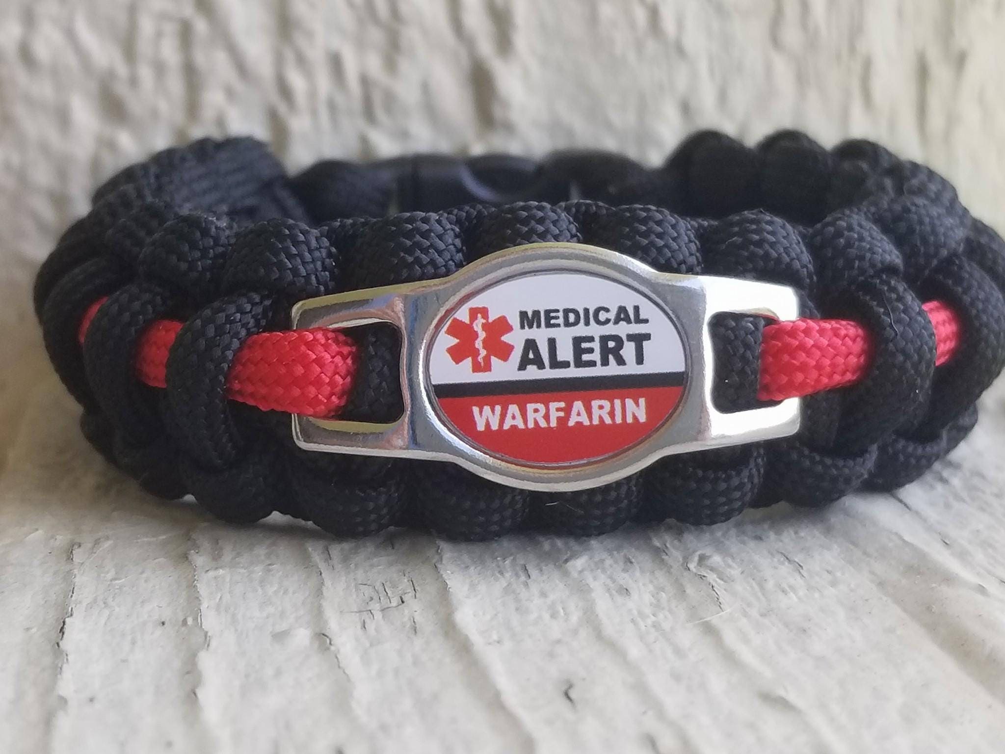 Sale warfarin medical alert paracord bracelet