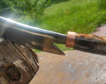 FORGING ERROR! straight razor with buckeye burl wood handle SOLD!!!