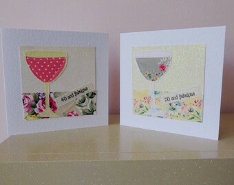 Woman 50th, 40th birthday card, wife 50, 40 and fabulous, woman 40th, friend 40th, 50th birthday, card for sister, friend 50th, sister 40th