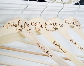 Personalized Wedding Hanger | Calligraphy Bridesmaid Hanger