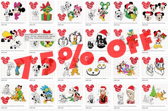 Download 75% off All files in Disney Christmas Clipart Disney Svg