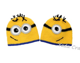 Minion hat,Minion costume hat,Halloween hat,Adult hat,Toddler minion,character hat,Newborn,Baby,Boy,Kid,Girl,Woman,Men,adorable,MakeToOrder