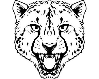 Cheetah #2 Leopard Jaguar Wild Cat Spots Wildlife Wild Animal Zoo Mascot Logo .SVG .EPS .PNG Digital Clipart Vector Cricut Cut Cutting File