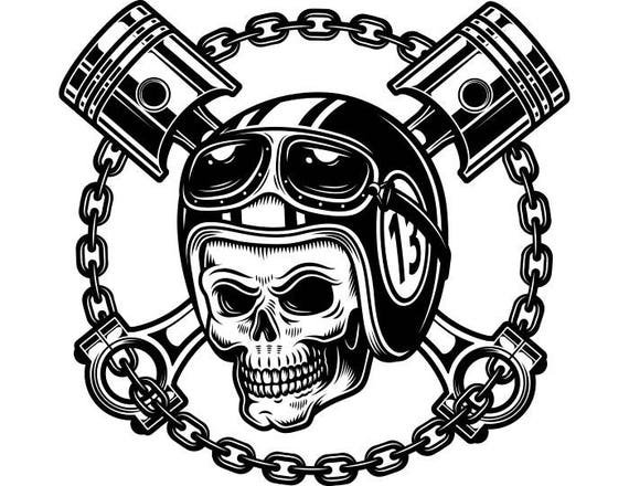 Download Motocicleta Vintage Logo #4 de cráneo Retro Racing casco ...