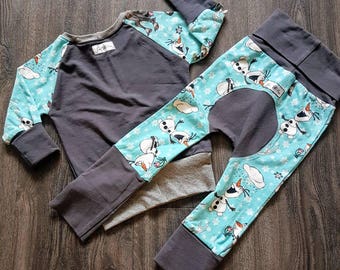 Custom Grow With Me sets tops maxaloons joggers pants clothes that grow leggings cloth diaper pants semi custom bum circle pants no hood