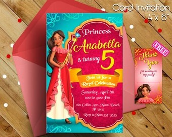 Elena of avalor invitation, Elena of avalor, Elena of avalor party, Elena of avalor birthday, free thank you cards, gift, princess party