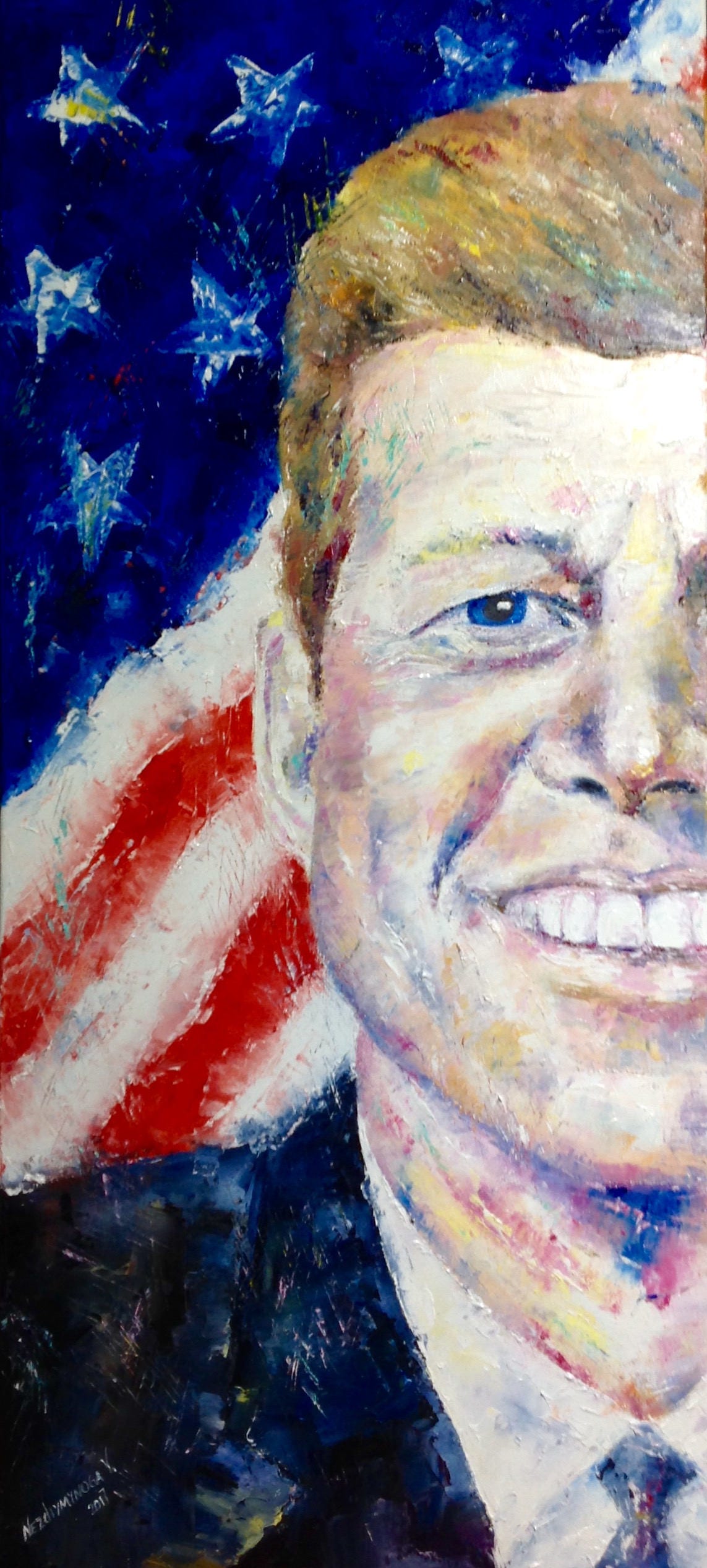 John Kennedy Painting Portrait JFK Portrait Oil Painting