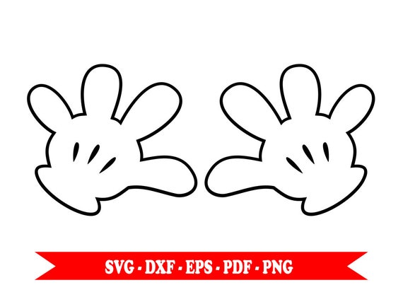 Svg Disney Mickey Mouse hands clip art digital download eps