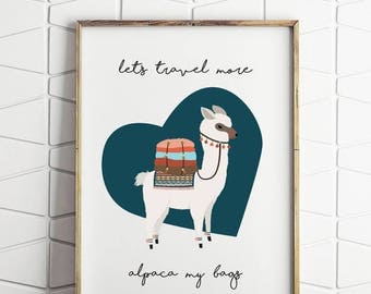 70% OFF SALE alpaca print, llama print, alpaca my bags decor, alpaca printable, alpaca wall decor, digital download
