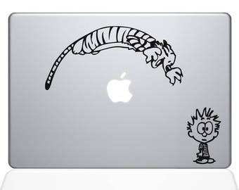 Calvin & Hobbes Inspired Vinyl Decal Sticker Leaping Jump Apple Laptop MacBook Room Decor Nursery