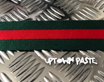 Gucci Style Ribbon 25mm Ribbon 1" Red And Green Striped Ribbon Hat Making & Hair Craft Ribbon Bag Straps Headbands Choker Grosgrain Ribbon