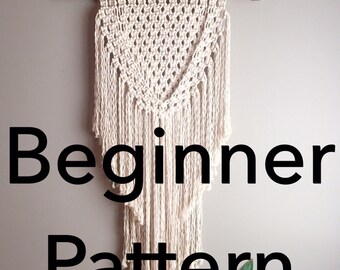 Pattern pdf DIY Macramé Wall Hanging "Joan of Arc" Beginner Swag Design Basic Instructions Macrame Fiber Arts Pattern Only