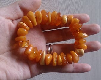 Baltic Amber Bracelet Butterscotch Honey Natural Milky Untreated