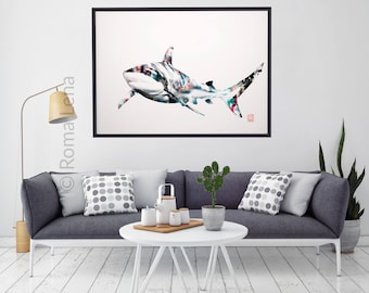 Shark Wall Art shark wall art | etsy Shark Wall Art shark wall art | etsy