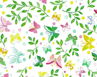 Papier cadeau FABIENNE – Motif: Papillon et feuille